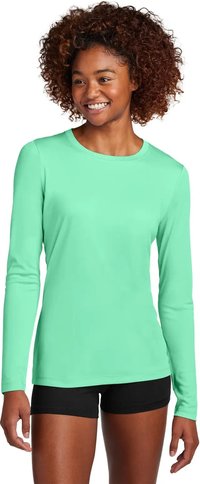 Sport-tek Lst420ls Women’s Posi-uv Pro Long Sleeve - Bright Seafoam - Ladies Xs