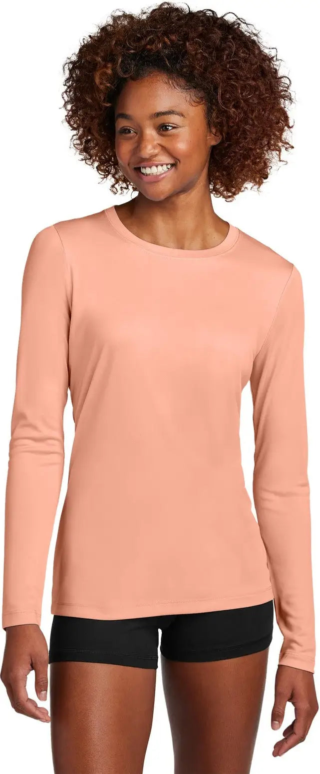 Sport-tek Lst420ls Women’s Posi-uv Pro Long Sleeve - Soft Coral - Ladies Xs