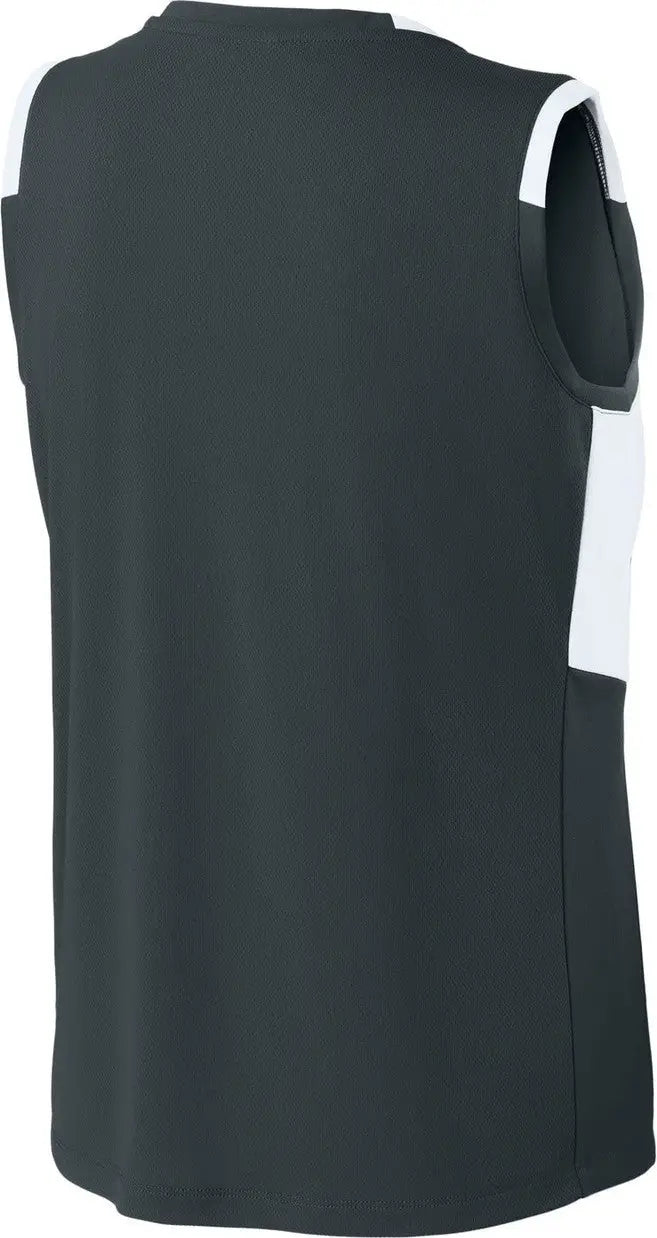 Sport-tek Lst441 Women’s Club Sleeveless V-neck - Iron Gray White