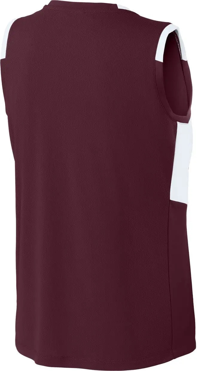 Sport-tek Lst441 Women’s Club Sleeveless V-neck - Maroon White