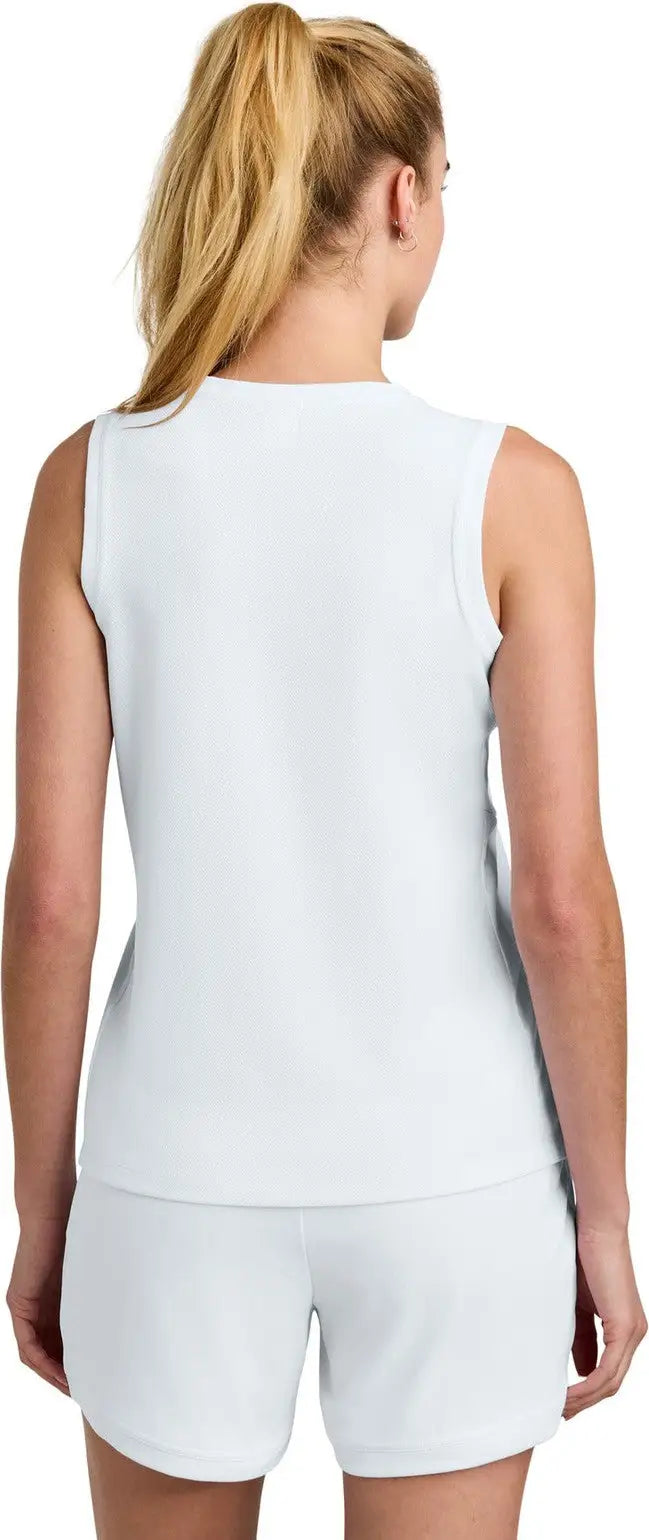Sport-tek Lst441 Women’s Club Sleeveless V-neck - White