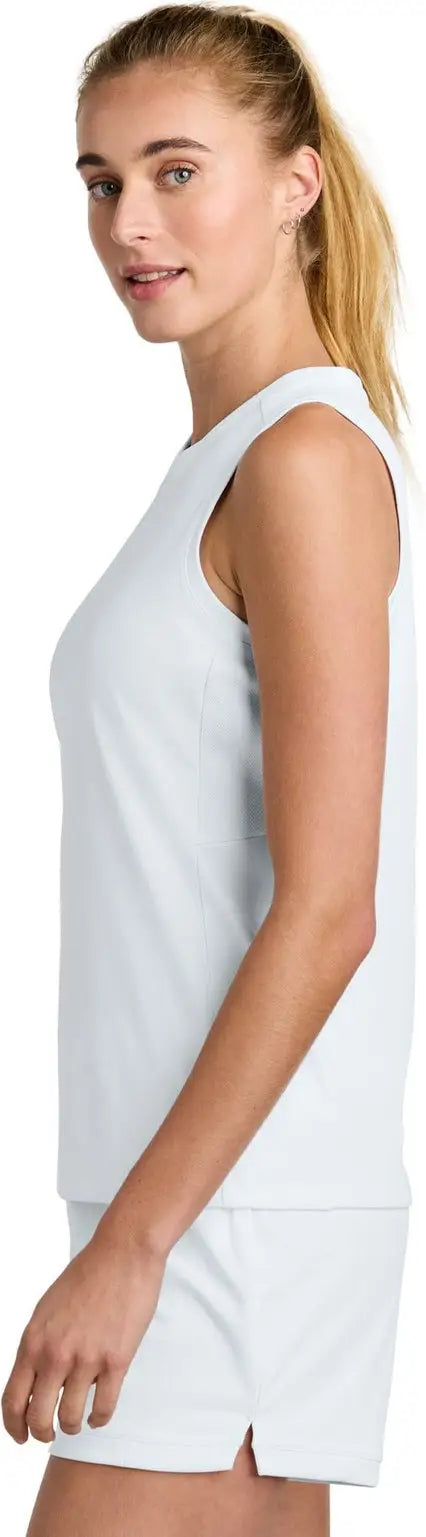 Sport-tek Lst441 Women’s Club Sleeveless V-neck - White