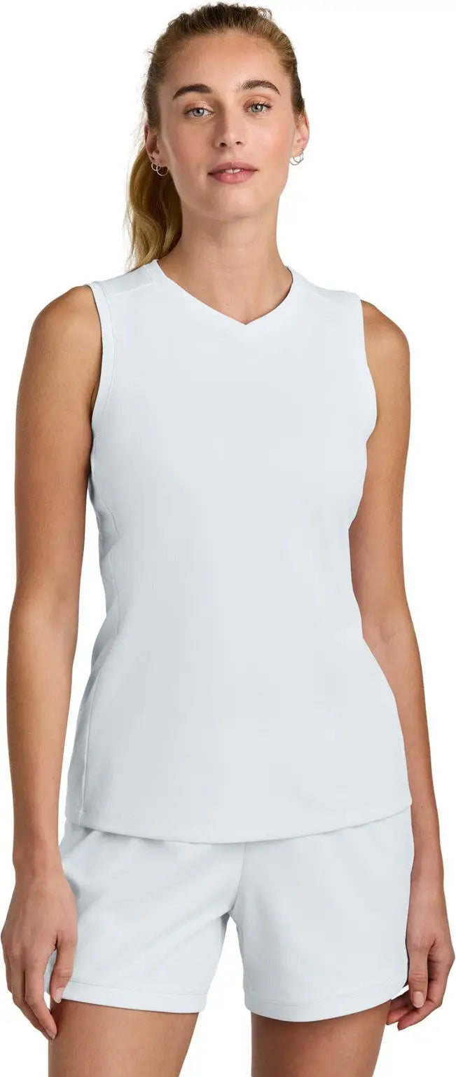 Sport-tek Lst441 Women’s Club Sleeveless V-neck - White - White/ / Ladies Xs