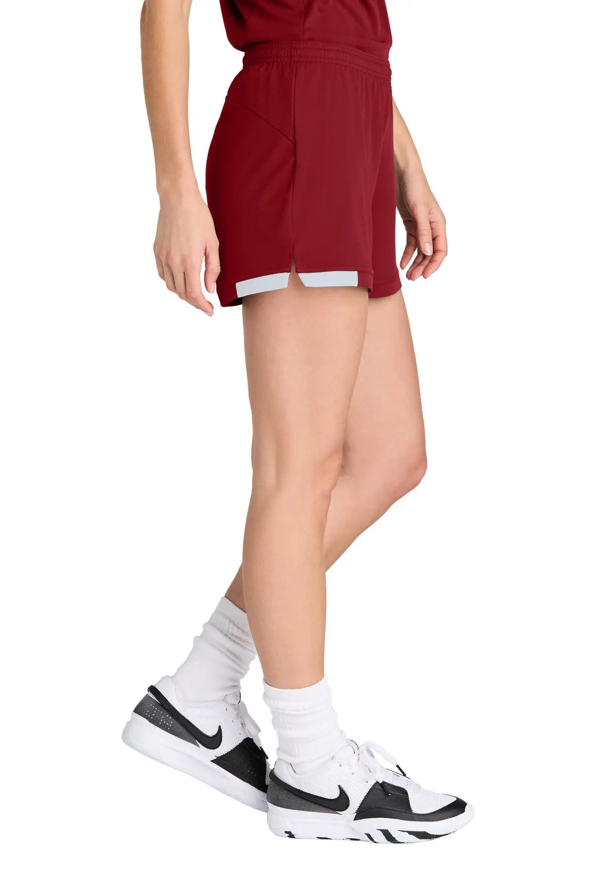 Sport-tek Lst442 Women’s Club 5’’ Short - Deep Red White