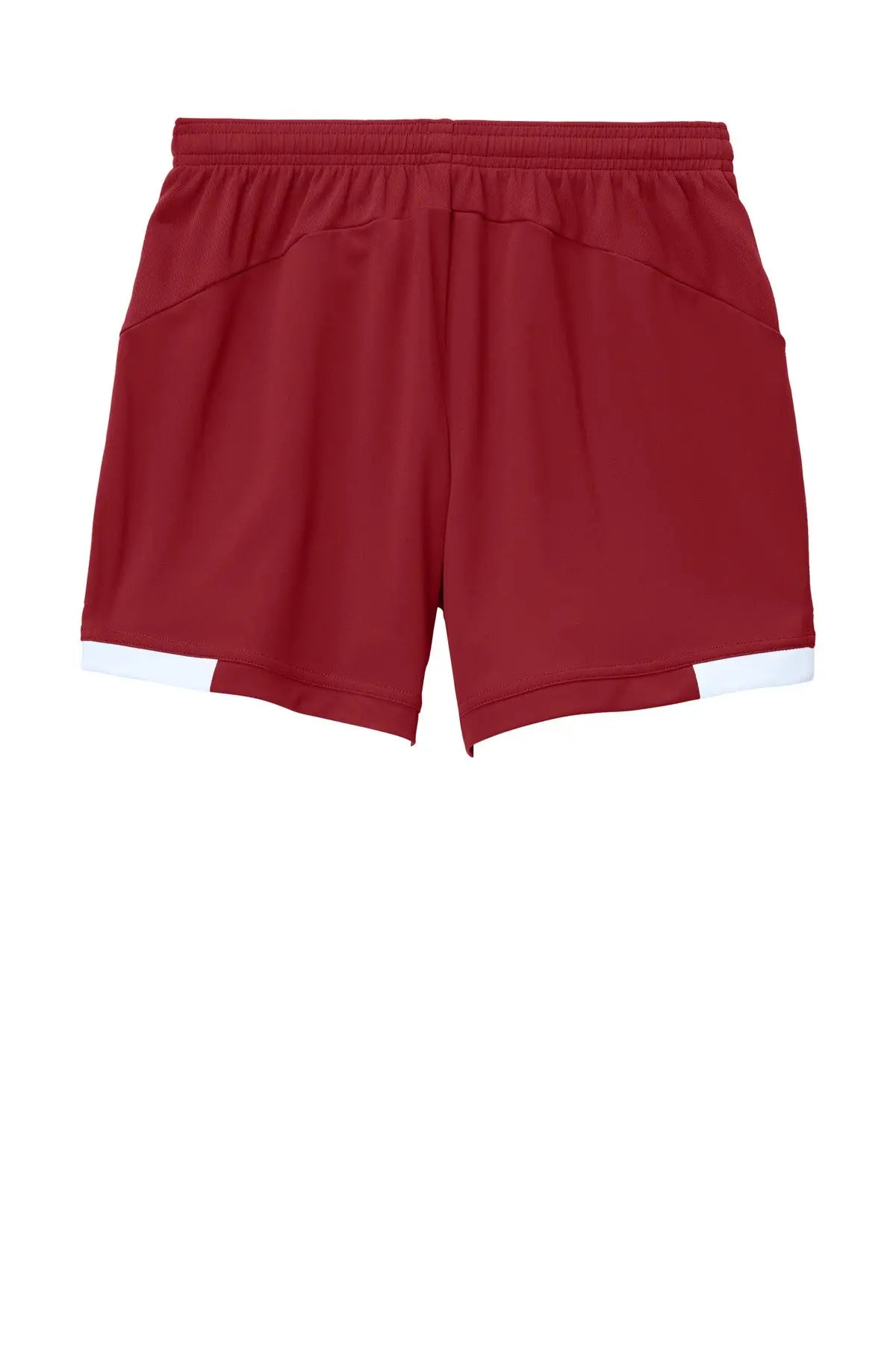 Sport-tek Lst442 Women’s Club 5’’ Short - Deep Red White