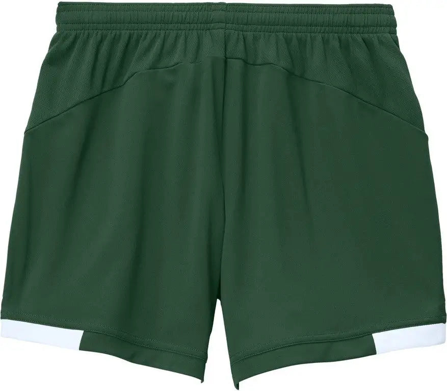 Sport-tek Lst442 Women’s Club 5’’ Short - Forest Green White