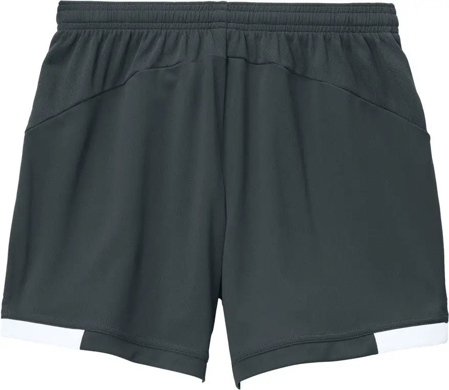 Sport-tek Lst442 Women’s Club 5’’ Short - Iron Gray White