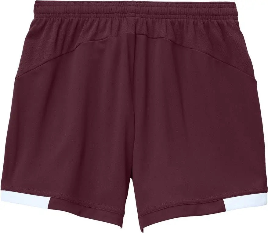 Sport-tek Lst442 Women’s Club 5’’ Short - Maroon White
