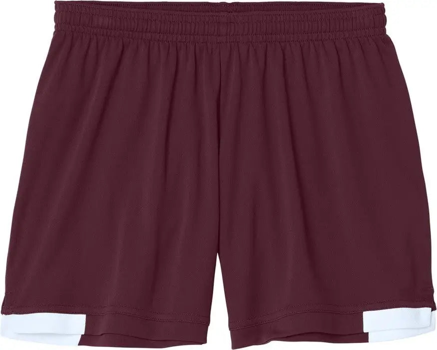 Sport-tek Lst442 Women’s Club 5’’ Short - Maroon White