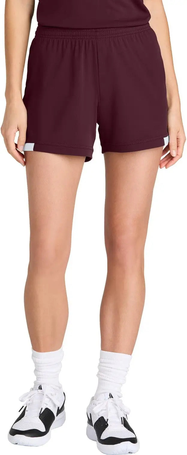 Sport-tek Lst442 Women’s Club 5’’ Short - Maroon White - Maroon/ / Ladies Xs