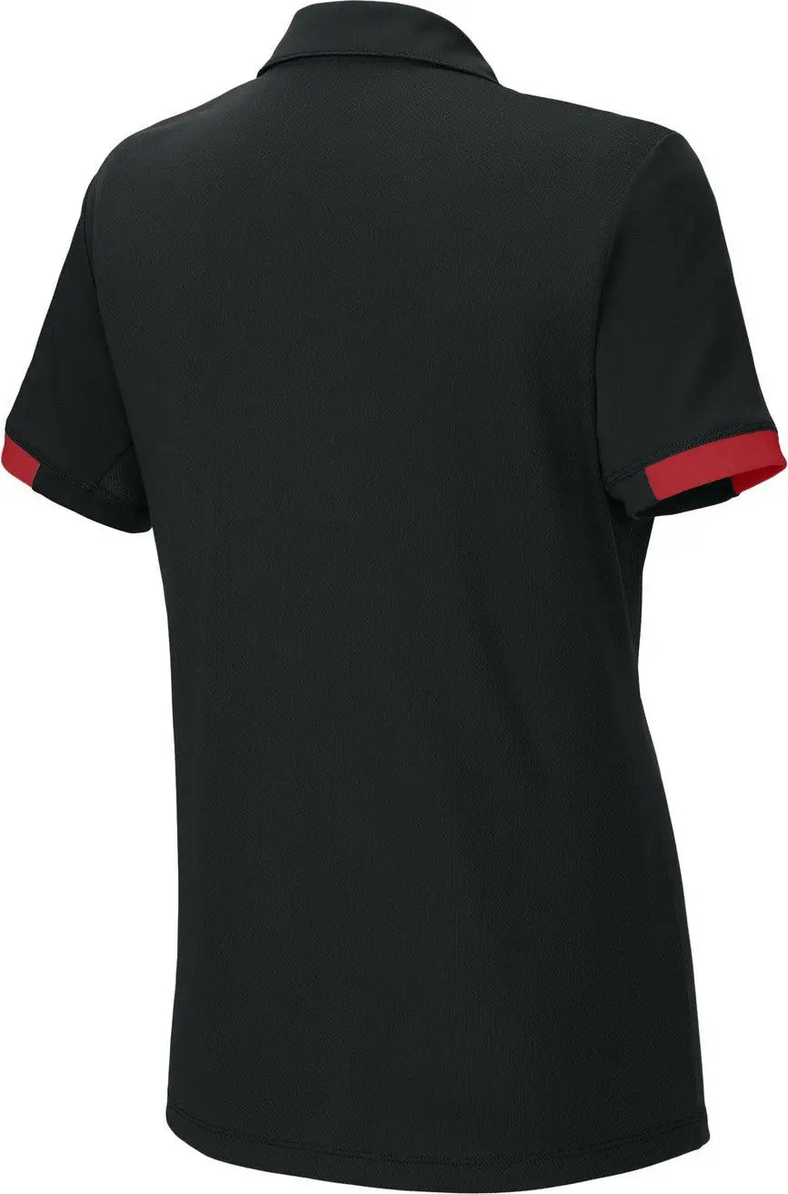 Sport-tek Lst444 Women’s Club Colorblock Polo - Black Deep Red