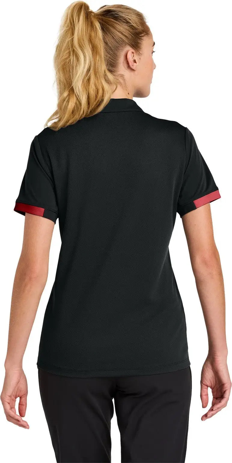 Sport-tek Lst444 Women’s Club Colorblock Polo - Black Deep Red