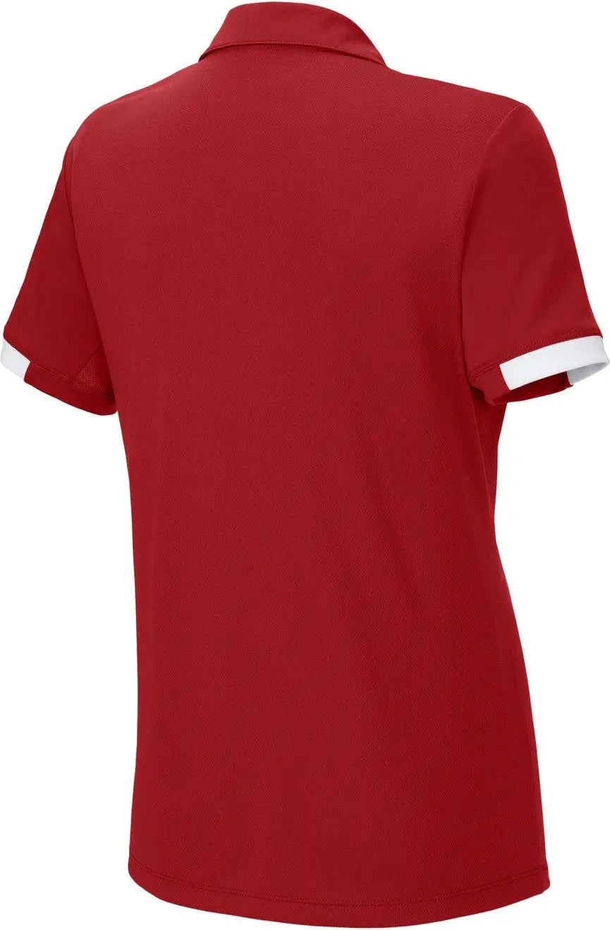 Sport-tek Lst444 Women’s Club Colorblock Polo - Deep Red White