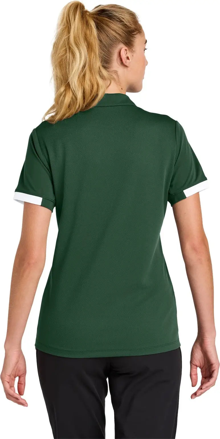 Sport-tek Lst444 Women’s Club Colorblock Polo - Forest Green White