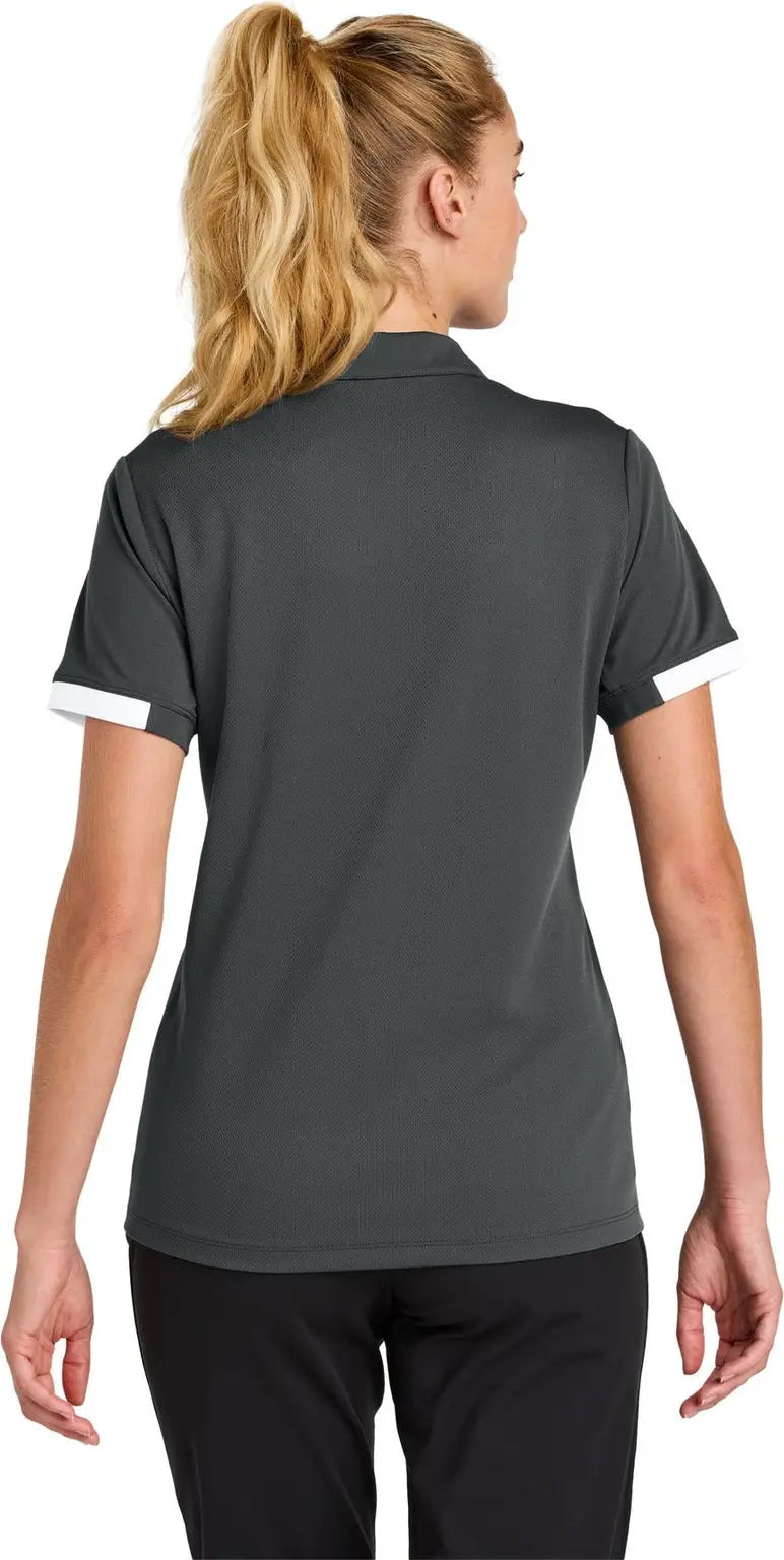 Sport-tek Lst444 Women’s Club Colorblock Polo - Iron Gray White