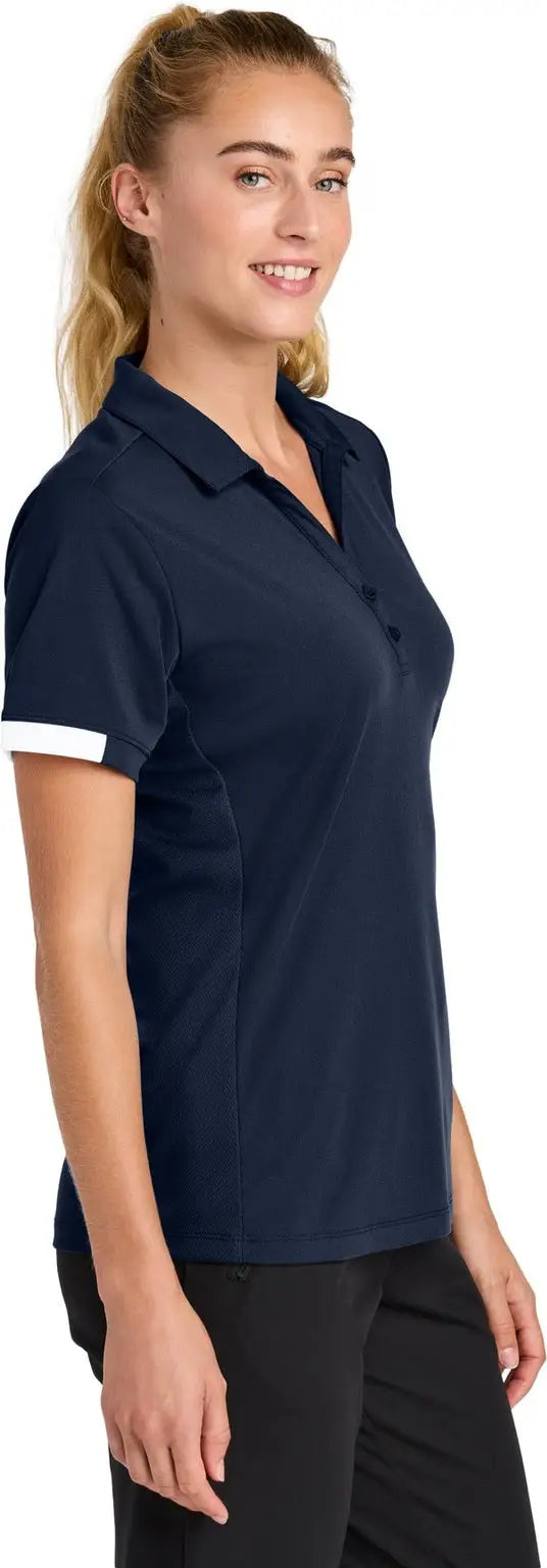 Sport-tek Lst444 Women’s Club Colorblock Polo - True Navy White