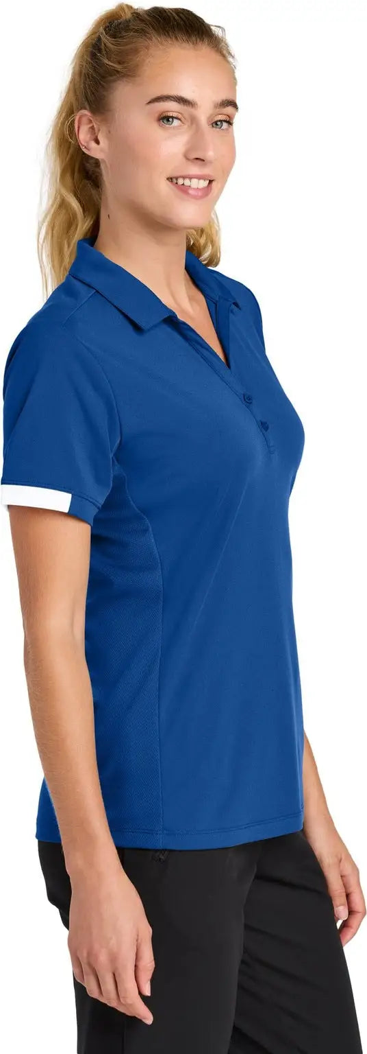 Sport-tek Lst444 Women’s Club Colorblock Polo - True Royal White