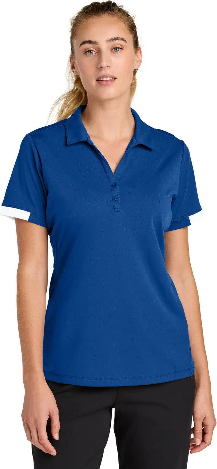 Sport-tek Lst444 Women’s Club Colorblock Polo - True Royal White - Royal/ / Ladies Xs