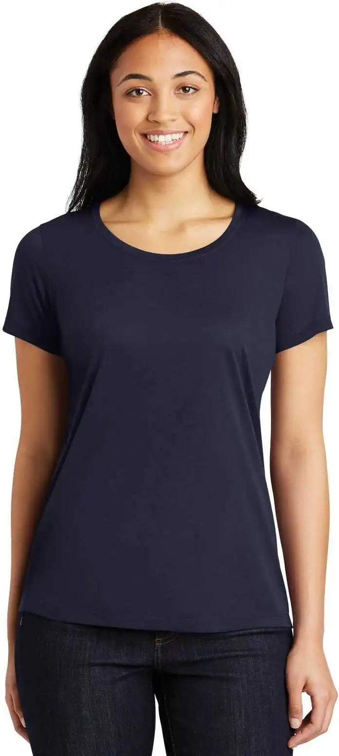 Sport-tek Lst450 Ladies Posicharge Competitor Cotton Touch Scoop Neck Tee - True Navy