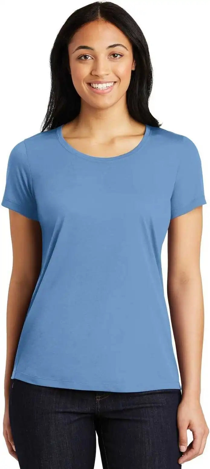 Sport-tek Lst450 Ladies Posicharge Competitor Cotton Touch Scoop Neck Tee - Carolina Blue