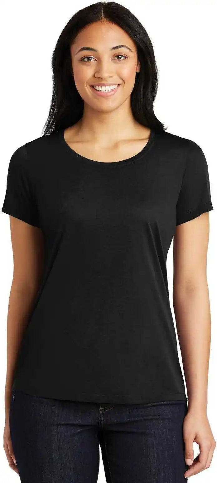 Sport-tek Lst450 Ladies Posicharge Competitor Cotton Touch Scoop Neck Tee - Black