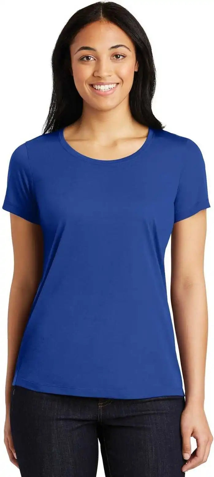 Sport-tek Lst450 Ladies Posicharge Competitor Cotton Touch Scoop Neck Tee - True Royal