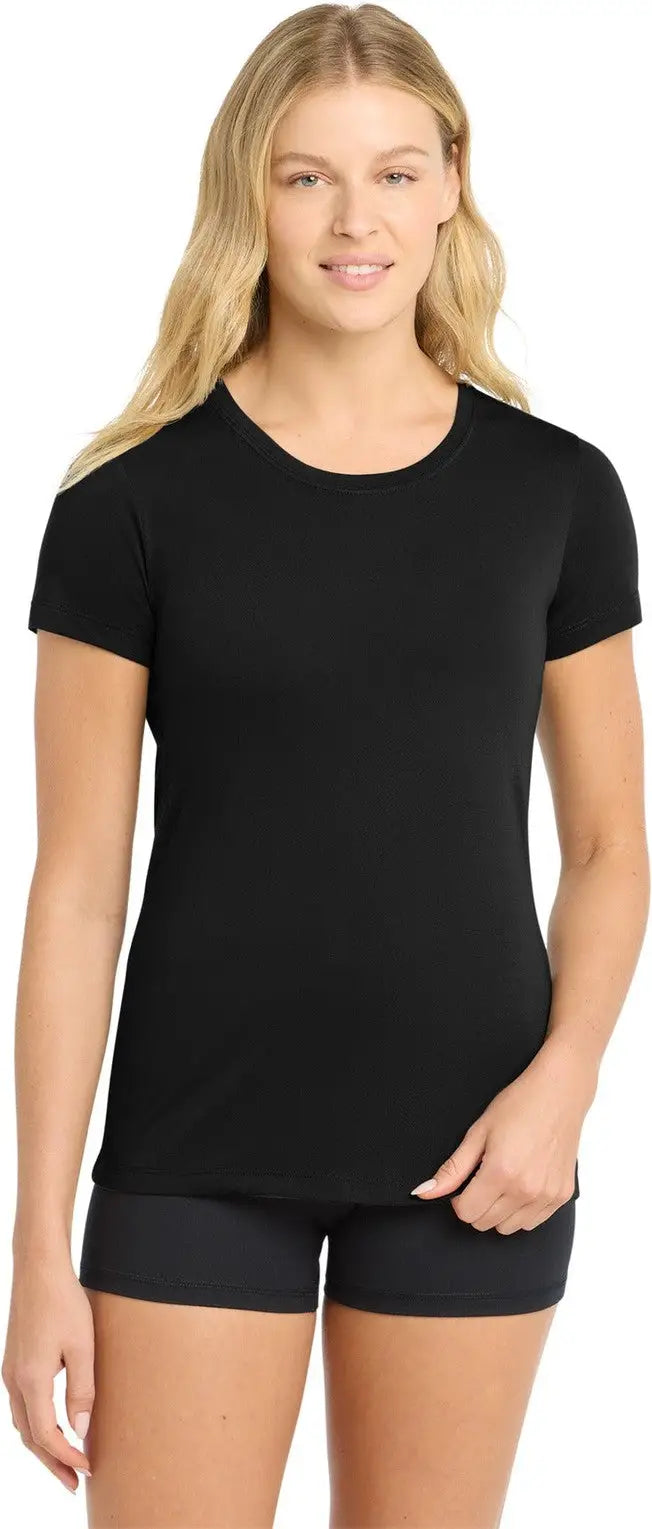 Sport-tek Lst450 Women’s Posicharge Competitor Cotton Touch Scoop Neck Tee - Black - Ladies Xs