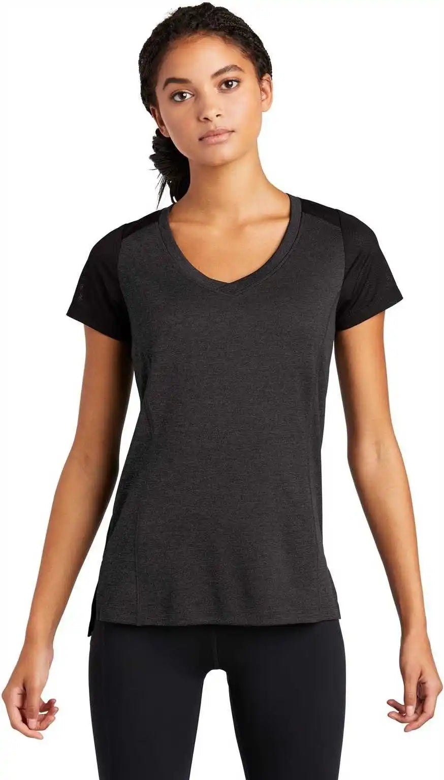 Sport-tek Lst465 Ladies Endeavor Tee - Black Heather