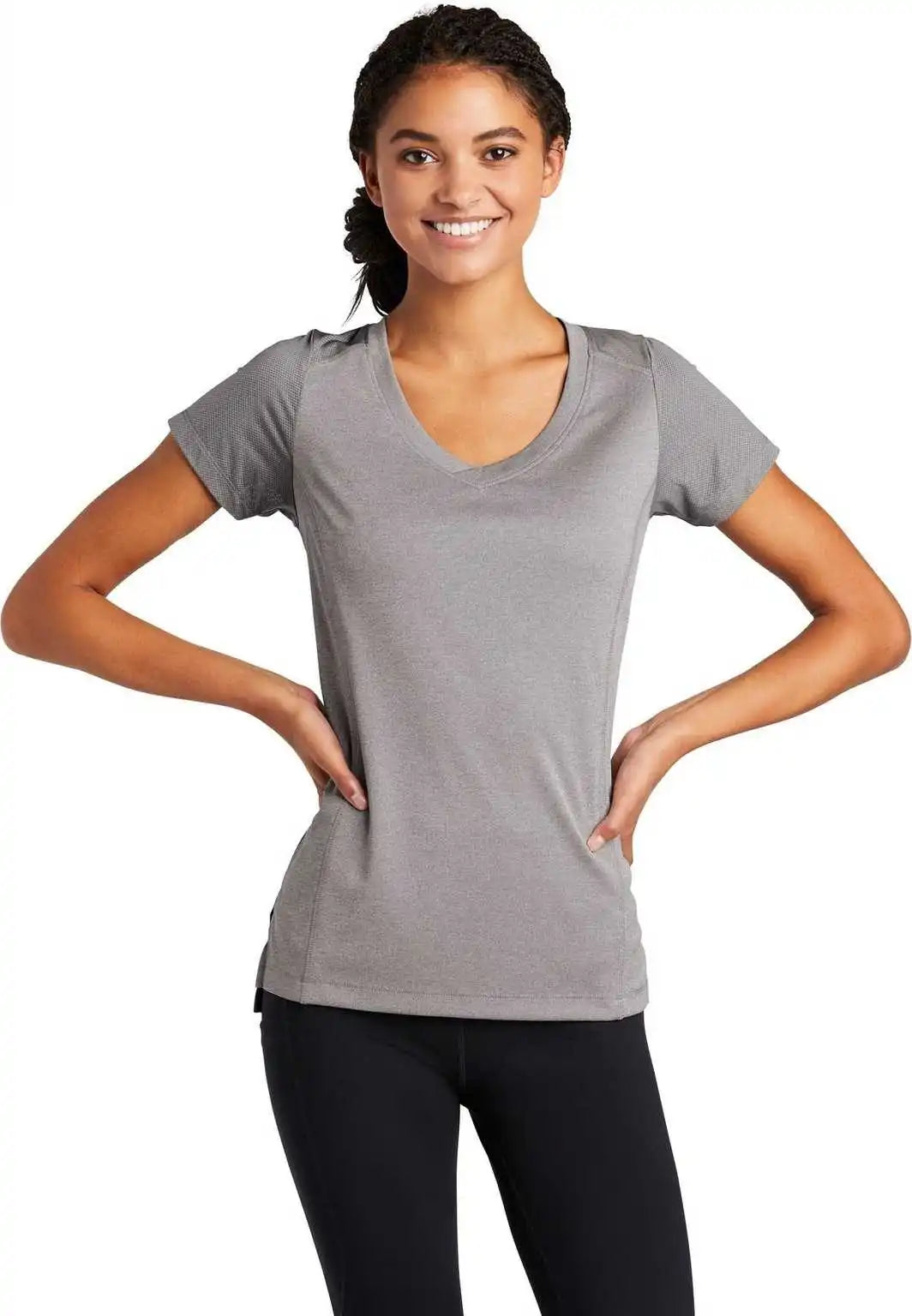 Sport-tek Lst465 Ladies Endeavor Tee - Light Gray Heather