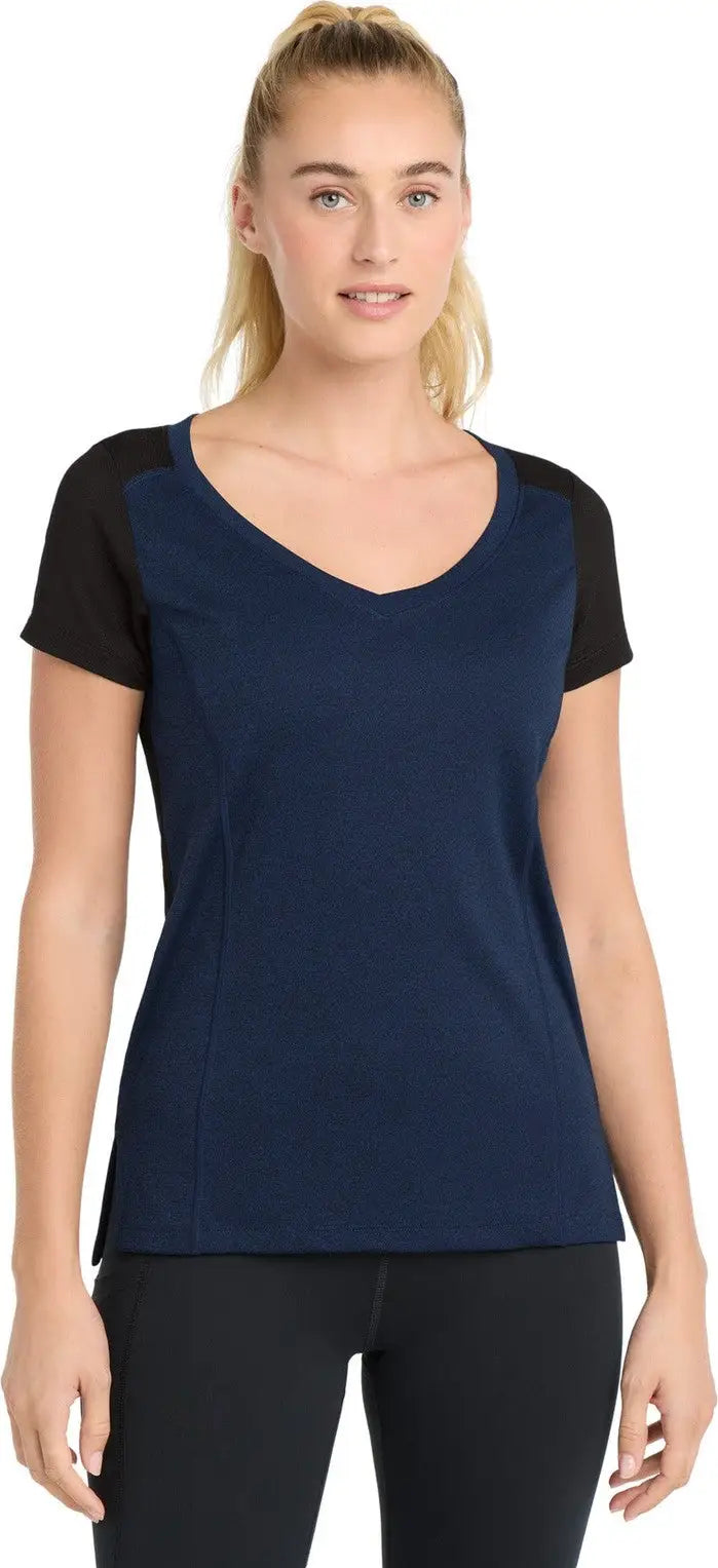 Sport-tek Lst465 Women’s Endeavor Tee - Dark Royal Heather Black