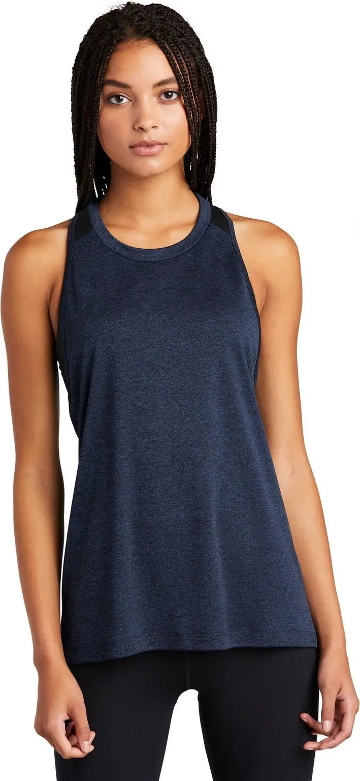 Sport-tek Lst466 Women’s Endeavor Tank - Dark Royal Heather Black