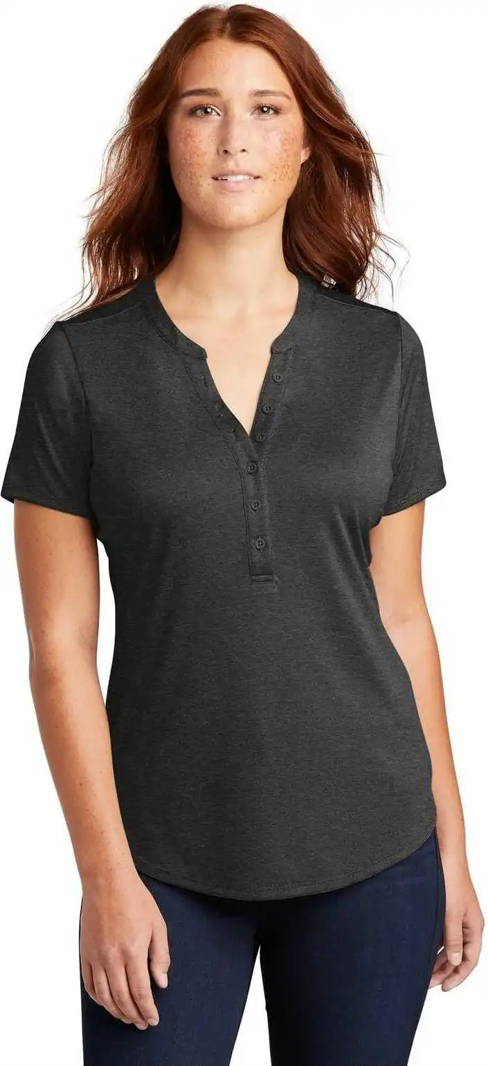 Sport-tek Lst468 Ladies Endeavor Henley - Black Heather