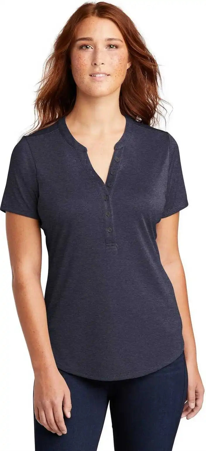 Sport-tek Lst468 Ladies Endeavor Henley - Deep Navy Heather