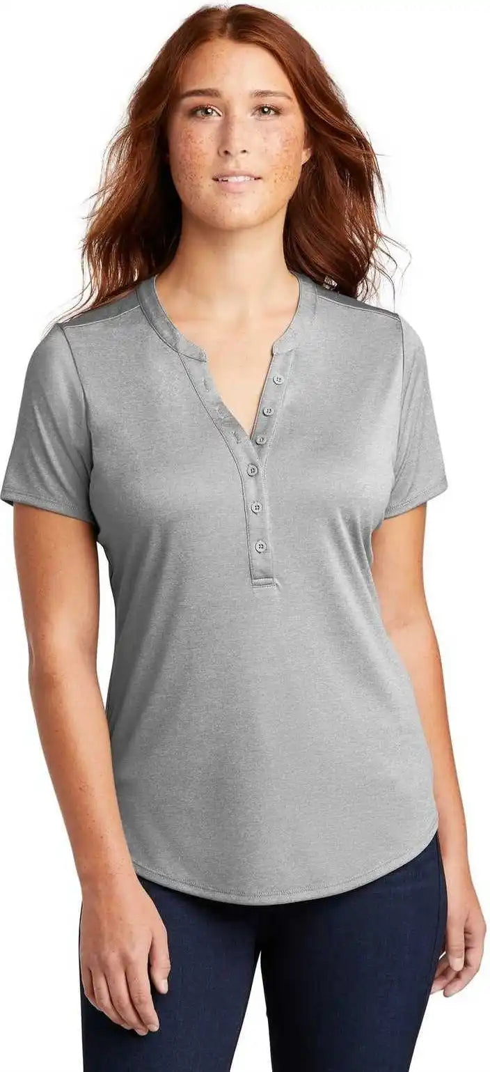 Sport-tek Lst468 Ladies Endeavor Henley - Light Gray Heather