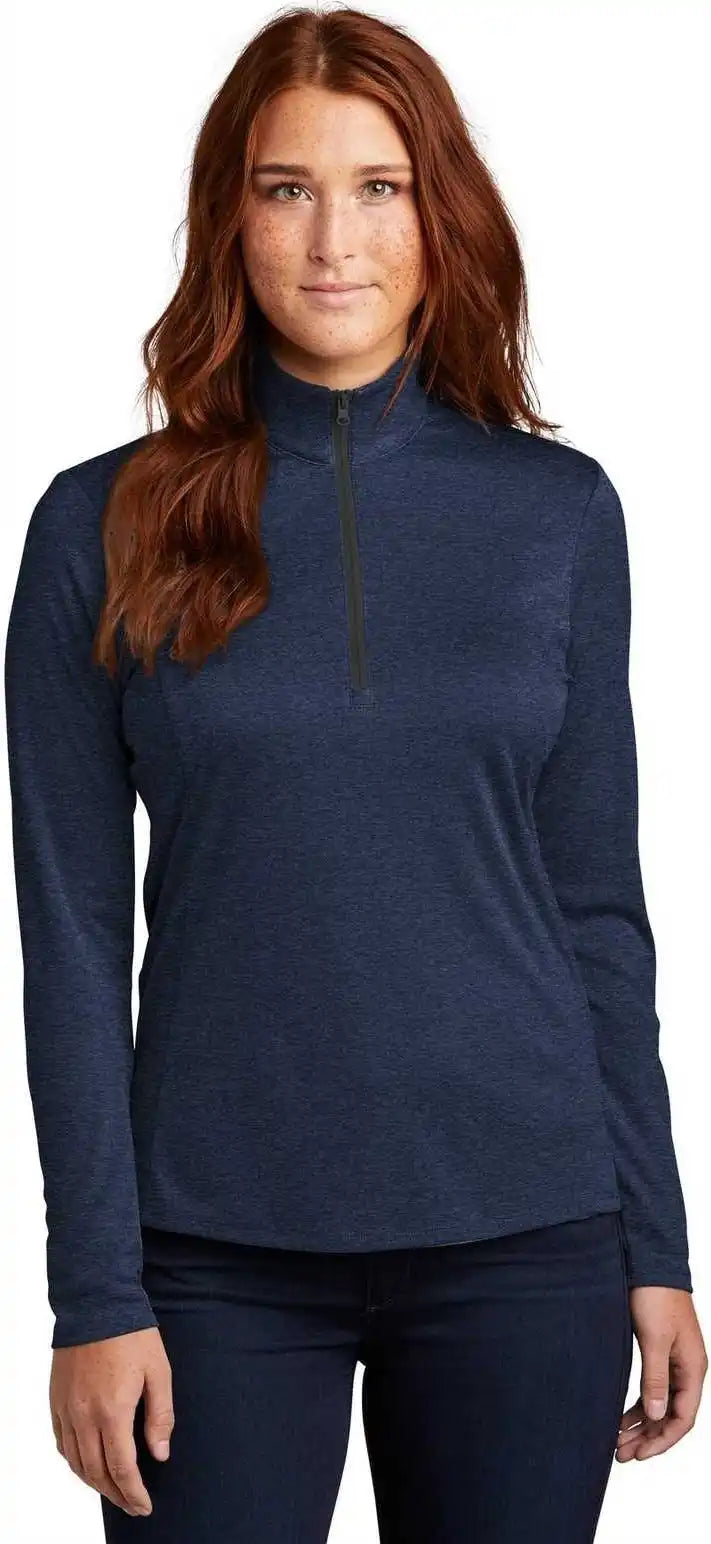 Sport-tek Lst469 Ladies Endeavor 1/4-zip Pullover - Dark Royal Heather