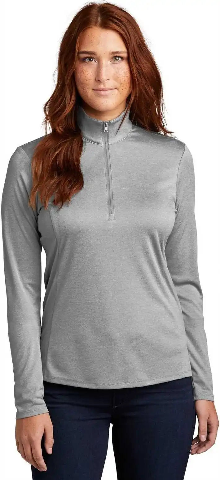 Sport Tek Lst469 Ladies Endeavor 1/4 Zip Pullover Light Gray Heather