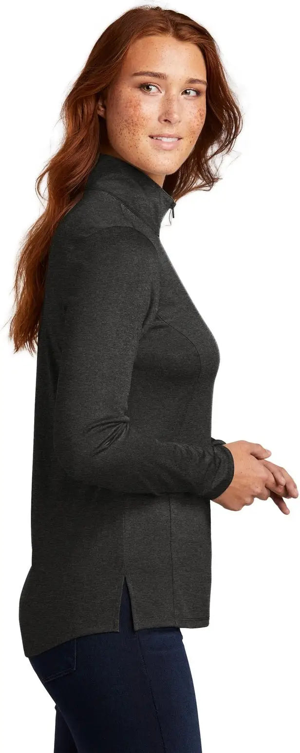 Sport-tek Lst469 Women’s Endeavor 1/2-zip Pullover - Black Heather