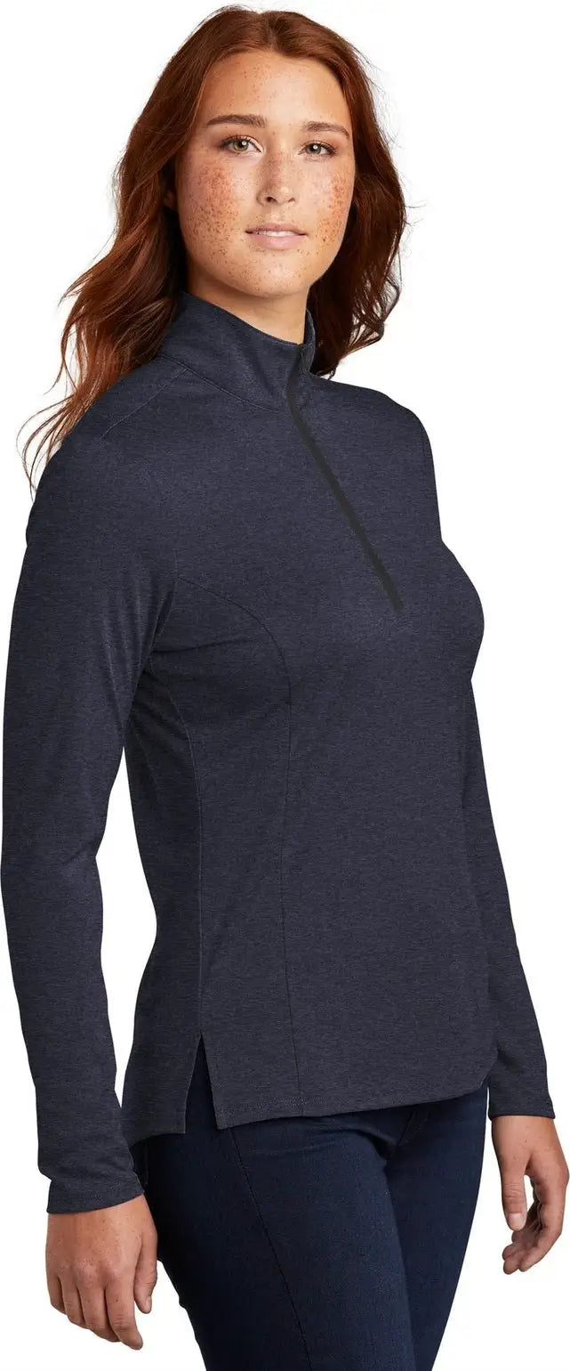Sport-tek Lst469 Women’s Endeavor 1/2-zip Pullover - Deep Navy Heather