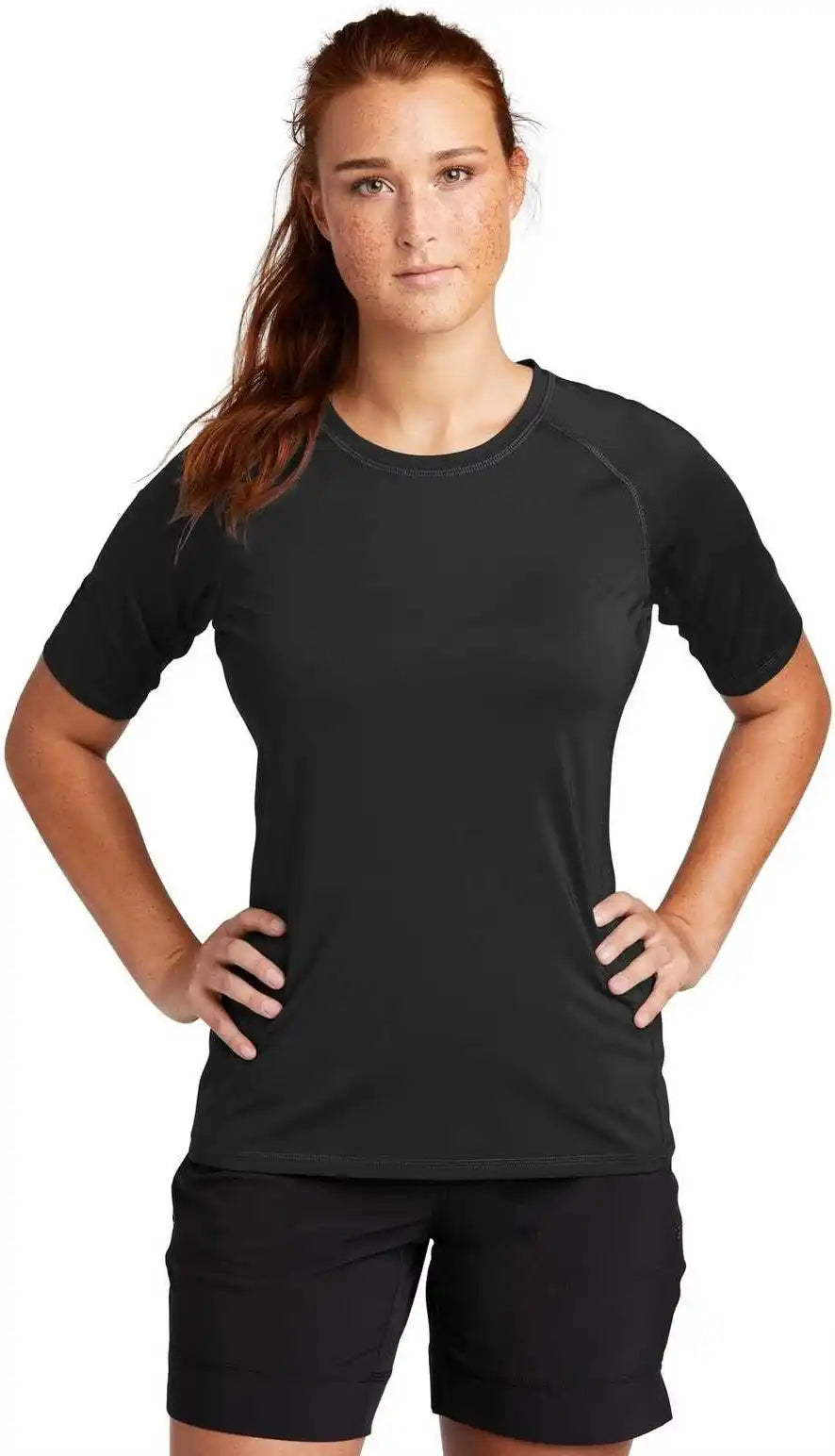 Sport Tek Lst470 Ladies Rashguard Tee Black