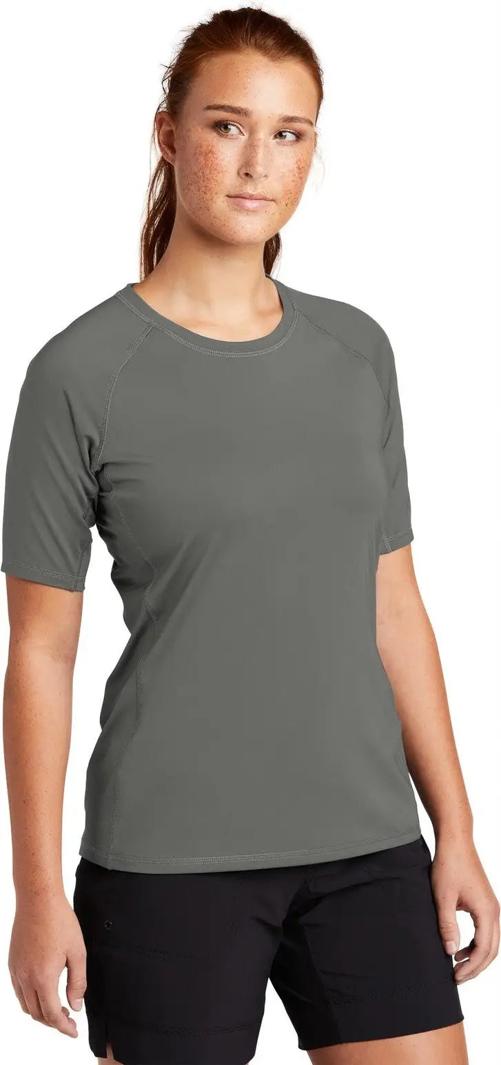 Sport-tek Lst470 Women’s Rashguard Tee - Dark Smoke Gray