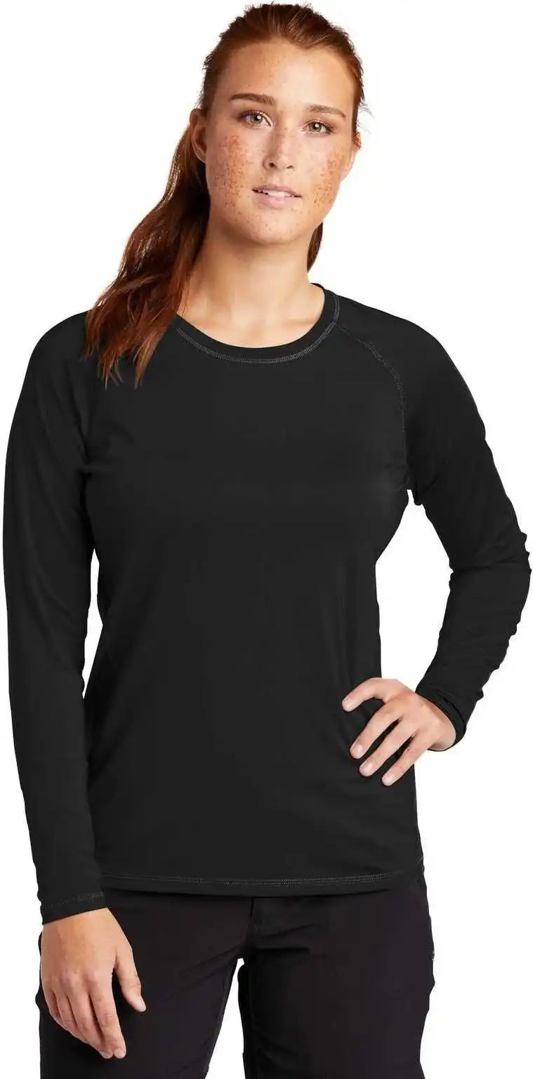 Sport-tek Lst470ls Ladies Long Sleeve Rashguard Tee - Black