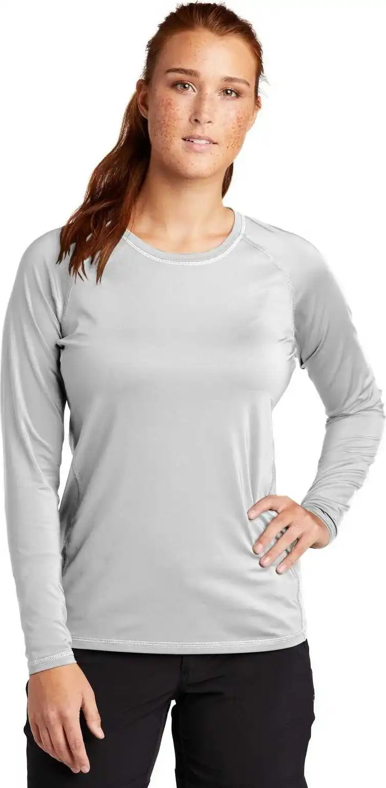 Sport-tek Lst470ls Ladies Long Sleeve Rashguard Tee - White