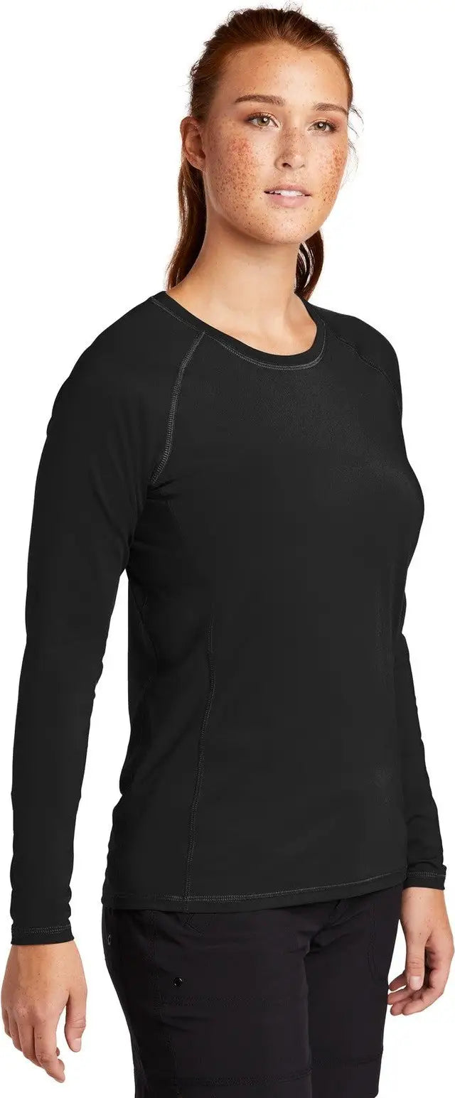 Sport-tek Lst470ls Women’s Long Sleeve Rashguard Tee - Black