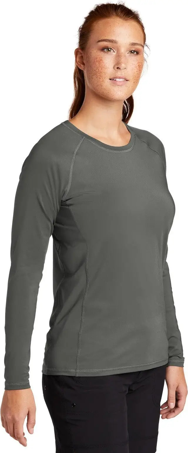 Sport-tek Lst470ls Women’s Long Sleeve Rashguard Tee - Dark Smoke Gray
