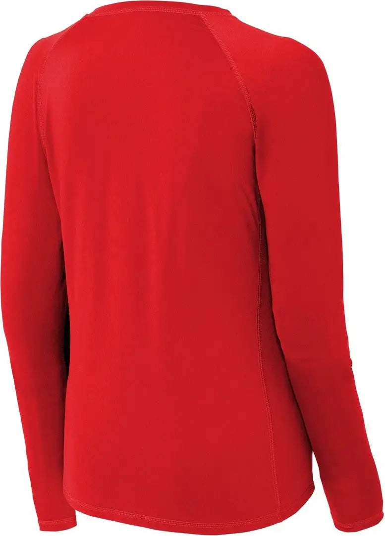 Sport-tek Lst470ls Women’s Long Sleeve Rashguard Tee - True Red - Ladies Xs