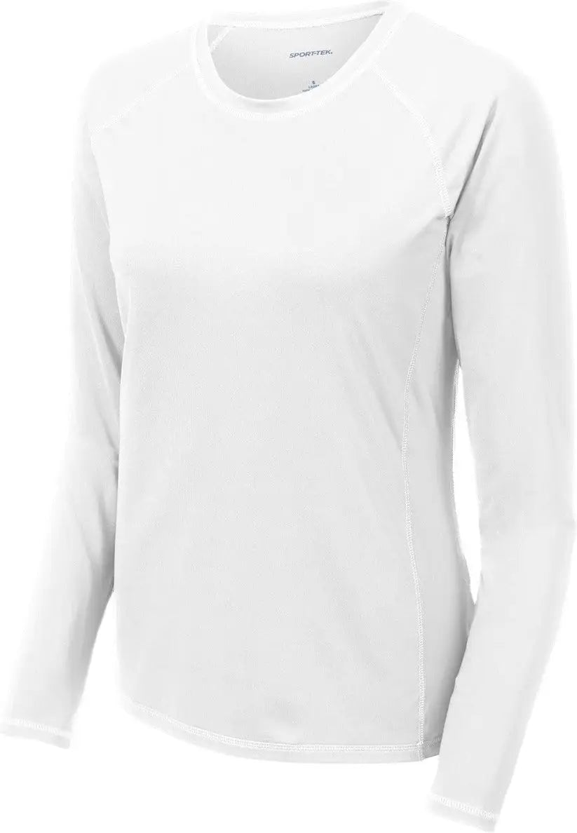 Sport-tek Lst470ls Women’s Long Sleeve Rashguard Tee - White