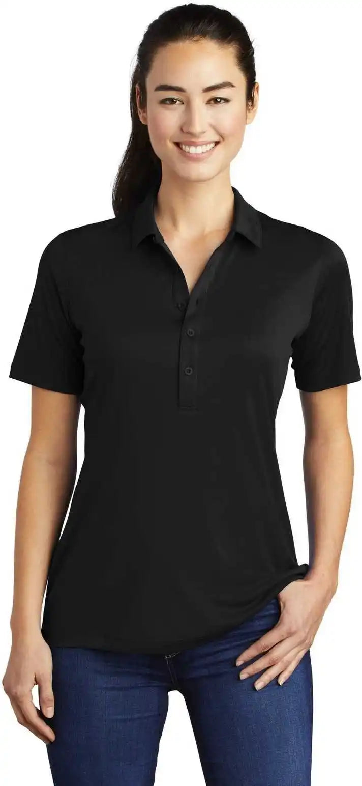 Sport-tek Lst520 Ladies Posi-uv Pro Polo - Black