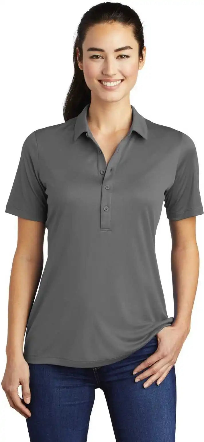 Sport-tek Lst520 Ladies Posi-uv Pro Polo - Dark Smoke Gray