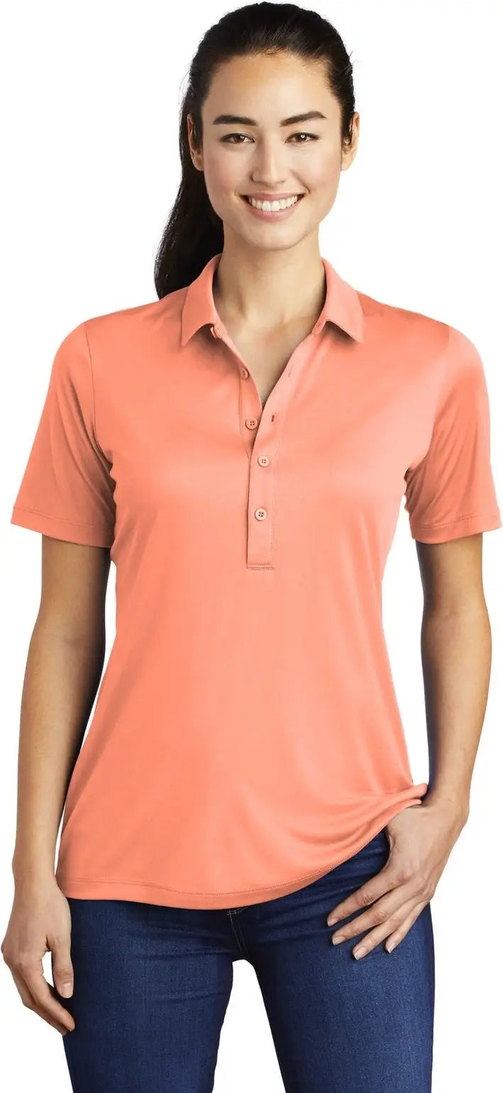 Sport-tek Lst520 Women’s Posi-uv Pro Polo - Soft Coral - Ladies Xs
