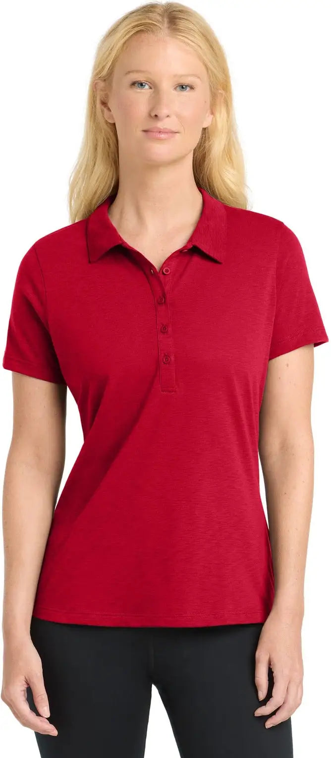 Sport-tek Lst530 Women’s Posicharge Strive Polo - Deep Red - Ladies Xs
